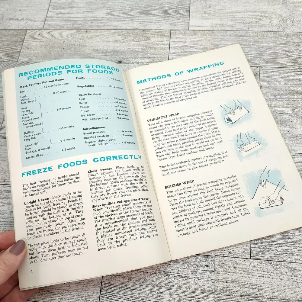 Amana Complete Guide to FOOD FREEZING Cookbook Booklet Retro Cooking Food Storag